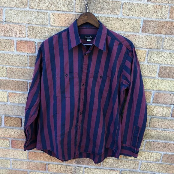 Vintage Christian Dior Striped Button Up Shirt Large - Picture 1 of 6